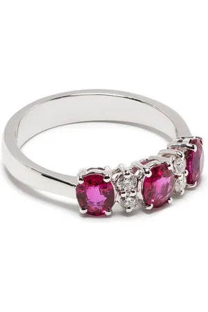 Leo Pizzo 18kt white gold diamond ruby Eternity band ring