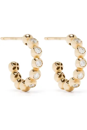 Pragnell 18kt yellow Bohemia diamond hoop earrings