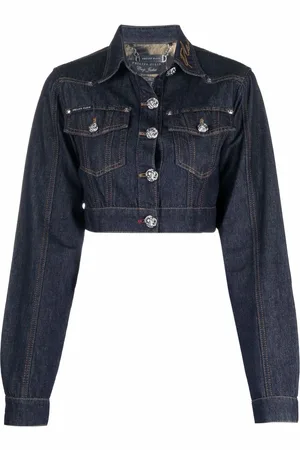Philipp Plein Chains cropped denim jacket