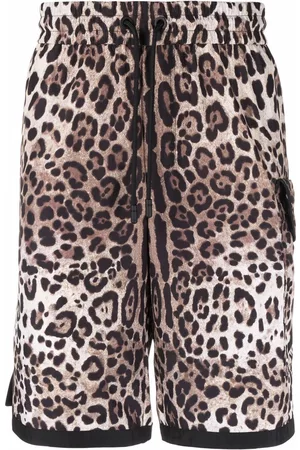 Dolce & Gabbana DG patch leopard print shorts