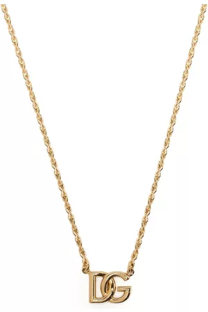 Dolce & Gabbana Homem Colares - DG logo-plaque chain-link necklace