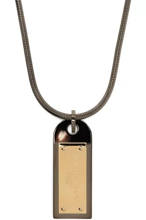 Dolce & Gabbana Homem Colares - Logo-plaque drop necklace