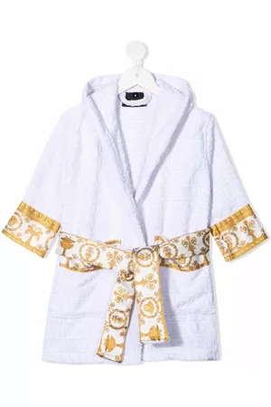 Versace Kids Logo-print hooded bathrobe