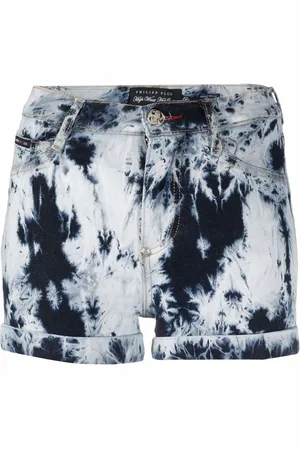 Philipp Plein Bleached denim mini shorts