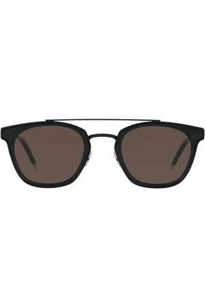 Saint Laurent Double-bridge round sunglasses
