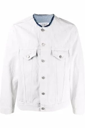 Maison Margiela Raw-cut collar denim jacket