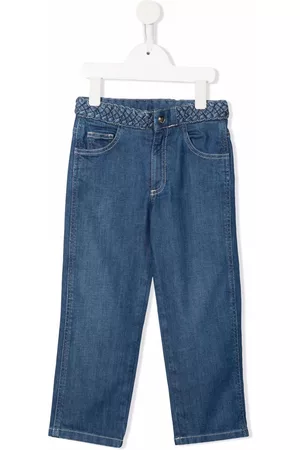 Chloé Braided-waist straight-leg jeans