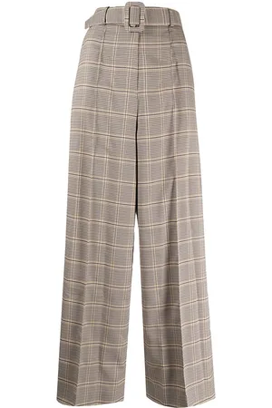 Rokh Houndstooth belted waist trousers