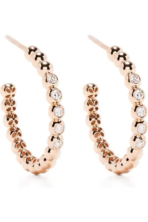 Pragnell 18kt rose gold Bohemia diamond large hoop earrings