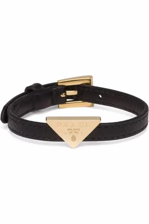 Prada Triangle-logo leather bracelet
