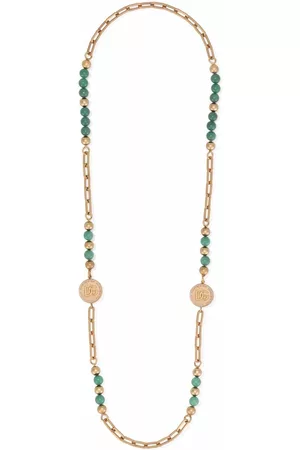 Dolce & Gabbana Beaded logo charm necklace