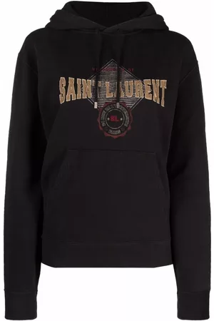 Saint Laurent Mulher Hoodies - Empiecement logo hoodie