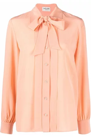 Saint Laurent Mulher Blusa de Alças - Pussy-bow collar blouse
