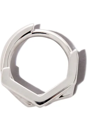 Repossi 18kt white gold Antifer two-row single hoop earring