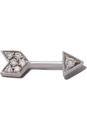 Maria Tash 18kt white Arrow diamond stud earring