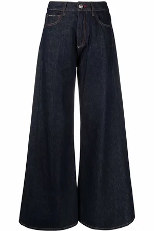 Philipp Plein Logo-patch wide-leg jeans