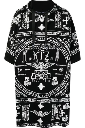 KTZ Church print hooded kaftan