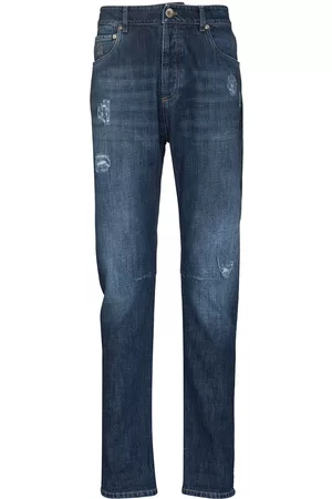 Brunello Cucinelli Distressed-finish straight-leg jeans