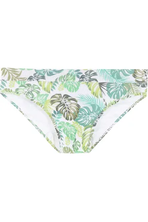 AMIR SLAMA Leaf print swim briefs