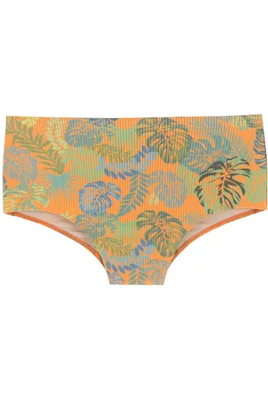 AMIR SLAMA Leaf print swim briefs