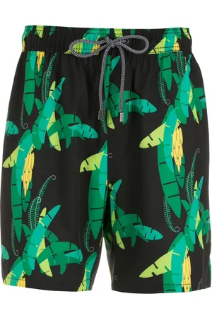 AMIR SLAMA Leaf-print swim shorts