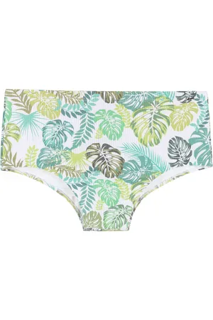 AMIR SLAMA Leaf print swim briefs