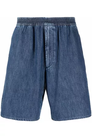 VALENTINO Homem Calções - Elasticated waistband denim shorts