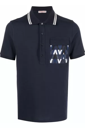 VALENTINO Optical-print pocket polo shirt