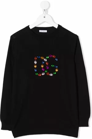 Dolce & Gabbana Menina Tops de Cavas - Embellished logo jumper