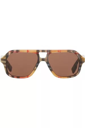 Burberry Vintage-Check navigator-frame sunglasses