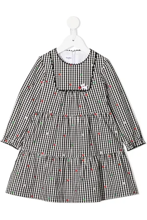Familiar Motif-print gingham dress