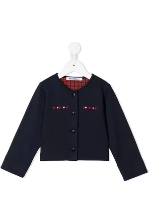 Familiar Embroidered-motif cotton cardigan