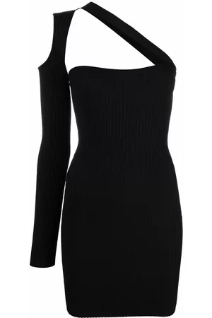 Adamo Ribbed asymmetric mini dress