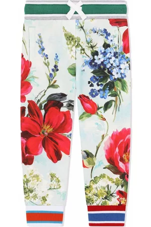 Dolce & Gabbana Menina Calças - Garden-print track pants