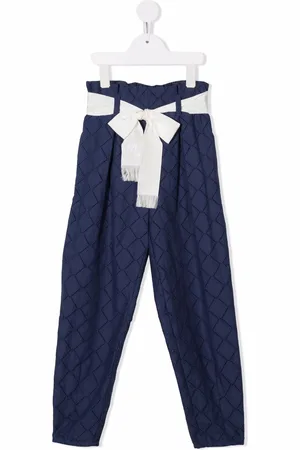 MONNALISA High-waisted diamond-pattern trousers