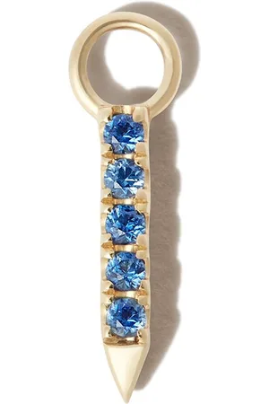 Maria Tash 18kt yellow Eternity Bar diamond and sapphire charm