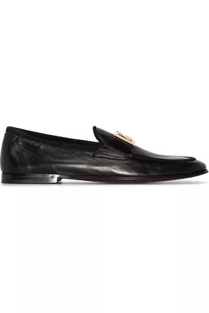 Dolce & Gabbana Interlocking DG-plaque leather loafers