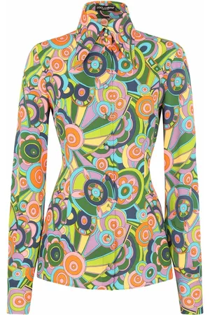 Dolce & Gabbana Mulher Camisas - Graphic-print silk shirt