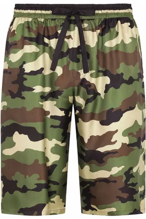 Dolce & Gabbana Camouflage silk drawstring-waist shorts