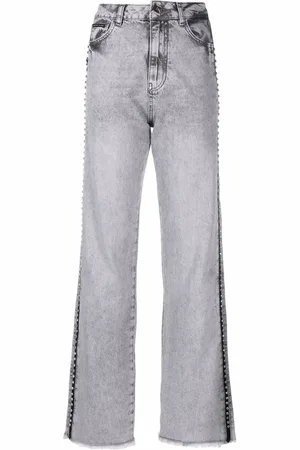 Philipp Plein Crystal-embellished wide jeans