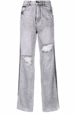 Philipp Plein Crystal ripped straight jeans
