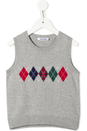 Familiar Argyle knit sleeveless sweater