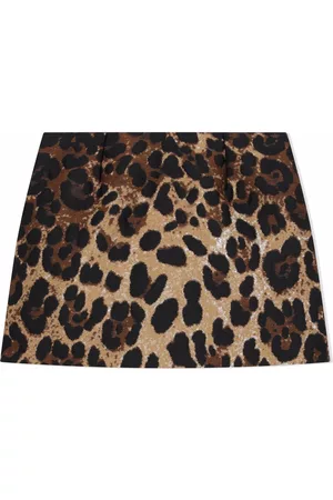 Dolce & Gabbana Menina Saias Estampadas - Leopard-print A-line skirt