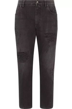 Dolce & Gabbana Distressed mid-rise tapered jeans