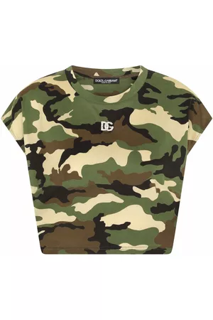 Dolce & Gabbana Camouflage-print cropped T-shirt