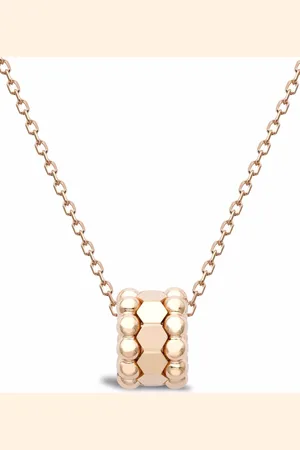 Pragnell 18kt yellow gold Bohemia three row hexagonal polished pendant necklace