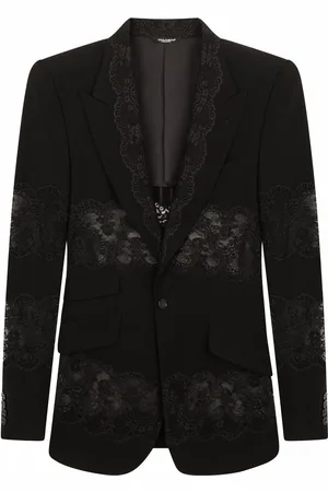 Dolce & Gabbana Lace-panel single-breasted blazer