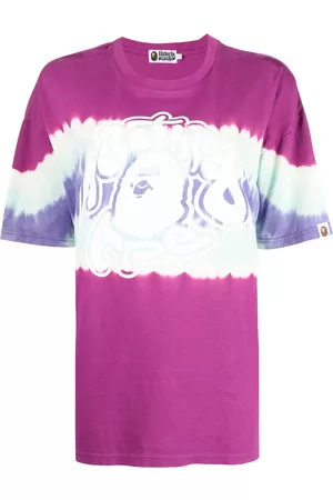A Bathing Ape Mulher T-shirts Tie dye - Logo-print tie-dye T-shirt
