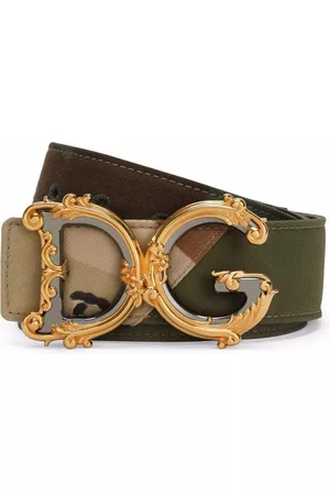 Dolce & Gabbana Camouflage baroque-logo buckle belt