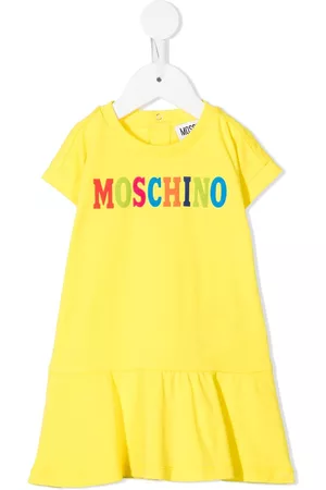 Moschino Menina T-shirts & Manga Curta - Flared logo-print T-shirt dress